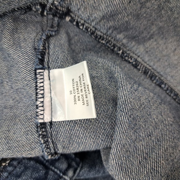 Generation K Denim Jean Y2K Raw Hem Mini Asymmetric Hem Skirt 10 - Picture 6 of 9